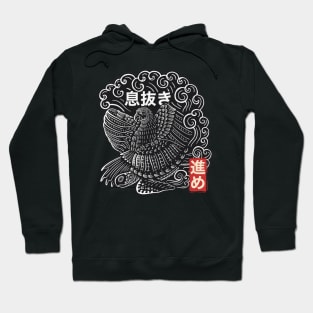 Japanese Bird and Turtle Surfing Hoodie